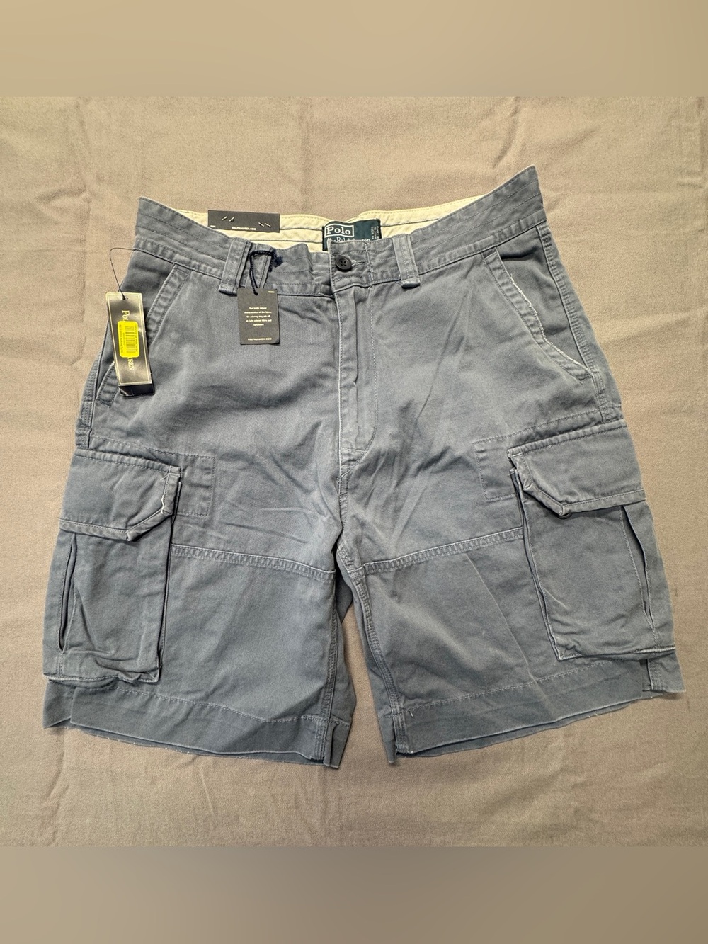 Polo Ralph Lauren Blue/Gray Cargo Shorts Mens 33 Utility Baggy 90’s Y2K NWT 3-1